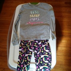 Girls rainbow 2 piece pajamas size 14/16